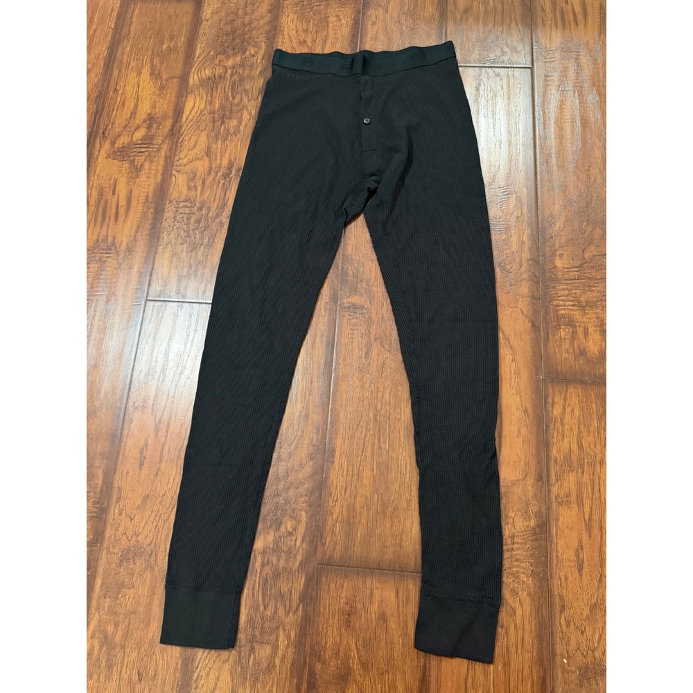 Magellan Outdoors Mens Medium Black Thermal Waffle Knit Base Layer Long Johns